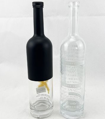 200ml 375ml 500ml 750ml 1000ml Glass Liquor Wine Whisky Bottle with Customized Logo