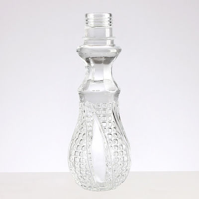 Glass Small Wine Bottle with Embossed Engraved Mini Liquor Decanter Stopper Lid 50ml 100ml