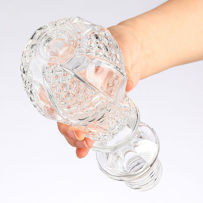 Glass Small Wine Bottle with Embossed Engraved Mini Liquor Decanter Stopper Lid 50ml 100ml