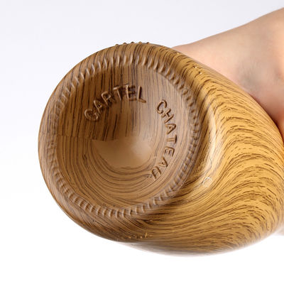 Custom Size Accepted 750ml/350ml Wooden Pattern Glass Bottle for Beer Water Champagne