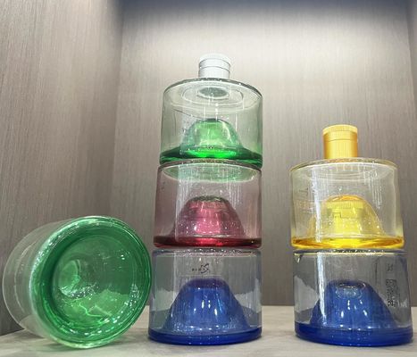 250ml 375ml Round Stackable Glass Bottle for Beverage Vodka Whiskey Wine Mini Cute Gin
