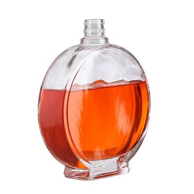 Embossed Glass Bottle for Brandy Whisky Vodka Rum Tequila Hot Stamping Large Capacity