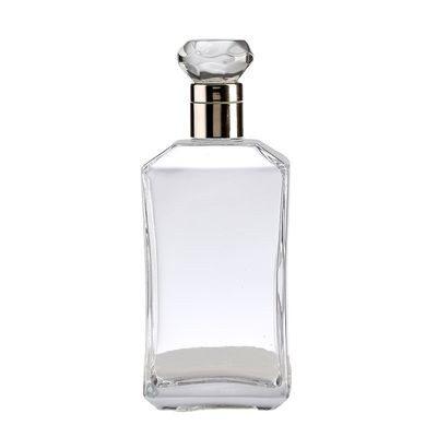 Free Sealing Square Shape Glass Bottle with Luxury Marble Ball Cap and Crown Cap Sealing
