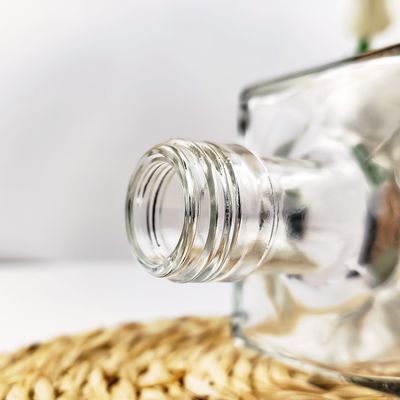 1000ML Glass Cubic Wine Bottle with Cork Cap made of Transparent Glass Material