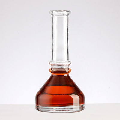 Clear Unique Triangular Long Neck Glass Bottle Large Capacity Whisky Vodka 750ml Fruit Wine Bottle