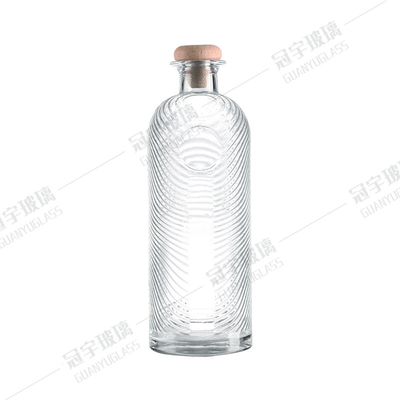Silkscreen Printing Clear Liquor Vodka Brandy Whisky Glass Wine Bottles for Beverage