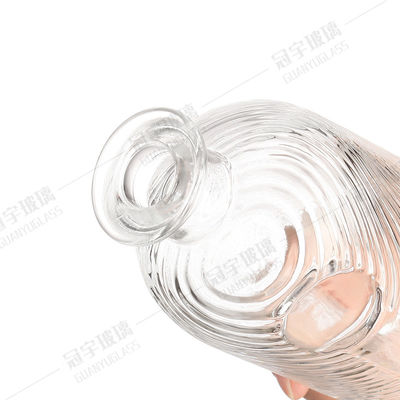 Silkscreen Printing Clear Liquor Vodka Brandy Whisky Glass Wine Bottles for Beverage