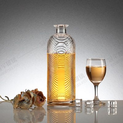 Silkscreen Printing Clear Liquor Vodka Brandy Whisky Glass Wine Bottles for Beverage