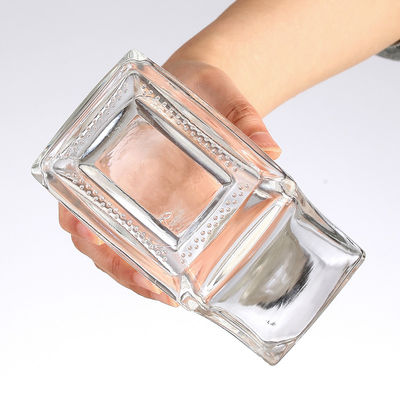 Free Sealing Square Shape Glass Bottle with Luxury Marble Ball Cap and Crown Cap Sealing