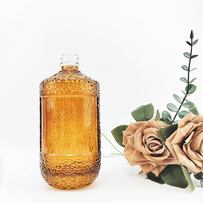 750ml Brown Glass Wine Bottle with Textured Surface Body Material Glass Clear Empty