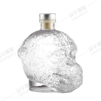 200ml Round Glass Bottle for Liquor Vodka Wine Whiskey Monkey Head Embellishment