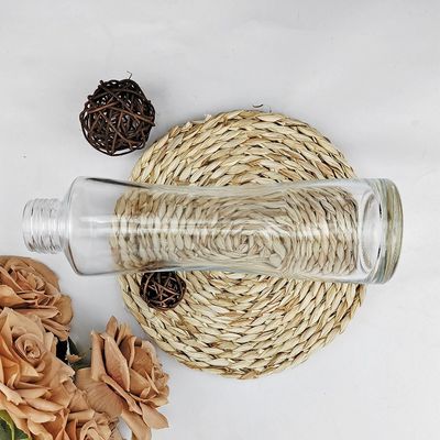 Acid Etch Unique Design 375ml Clear Glass Wine Bottle Irregular Cylindrical Packaging