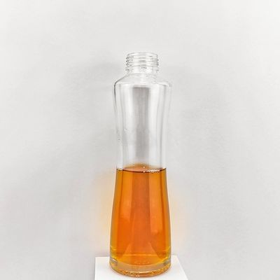 Acid Etch Unique Design 375ml Clear Glass Wine Bottle Irregular Cylindrical Packaging