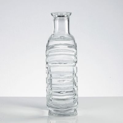 Hot Stamping 500ML Ultra Clear Brandy Glass Bottle With Embossed Logo