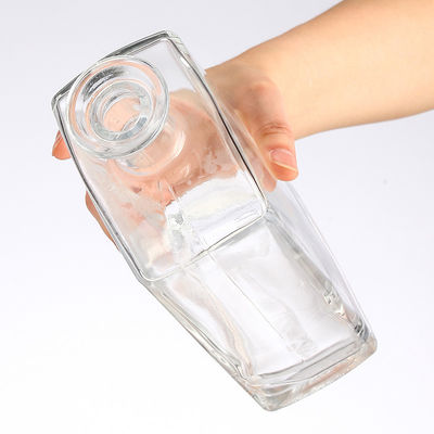 Collar Material Clear Glass 100ml 200ml 375ml Whisky Vodka Bottle with Cork Stopper