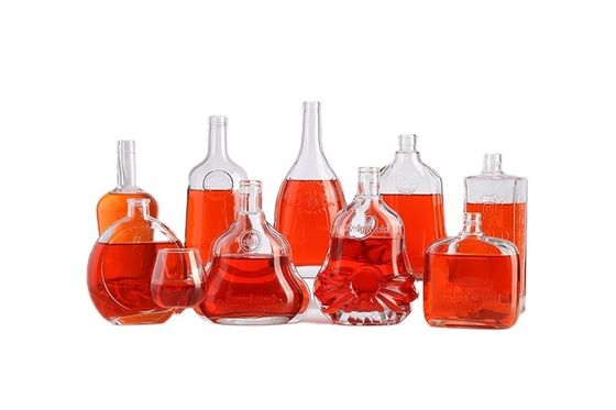 500ML Clear Glass Whiskey Spirit Bottle with Personalized Cap and Cork
