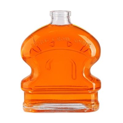 500ML Clear Glass Whiskey Spirit Bottle with Personalized Cap and Cork