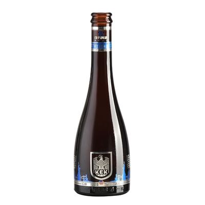 Glass Collar 330ml Flint Amber Cobalt Blue Bottle with Customized Logo and Crown Cap