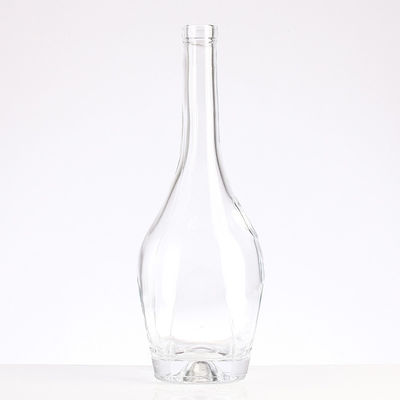 375ml 500ml 750ml Round Shape Clear Glass Liquor Bottle for Beverages and Spirits