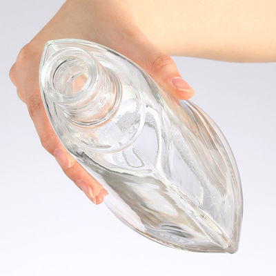 Empty Cylinder Liquor Wine 750ml Glass Vodka Bottle with Clear Glass Collar Material