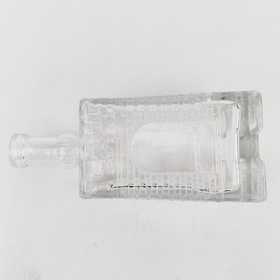 High White Glass Material 750ml Beer Bottle Engraved Square Spirits Glass for Wine