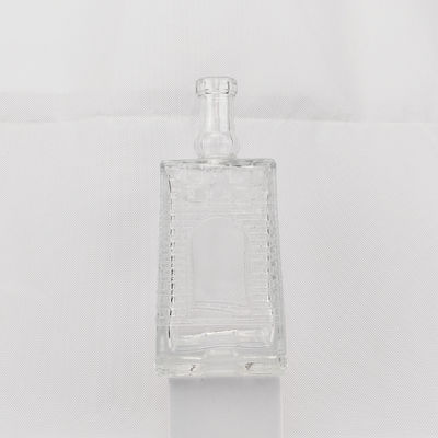High White Glass Material 750ml Beer Bottle Engraved Square Spirits Glass for Wine