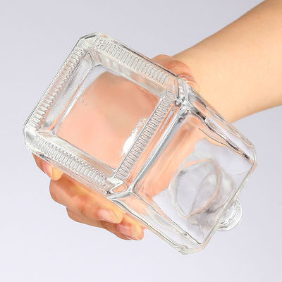 Hot Stamping 500ml 750ml Cube Vodka Alcohol Spirits Liquor Whisky Wine Glass Bottle