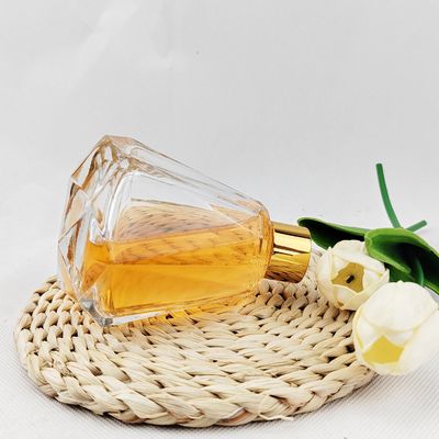 Glass Bottle for Perfume Aromatherapy 60ml 80ml Luxury Diamond Shape Thick Bottom