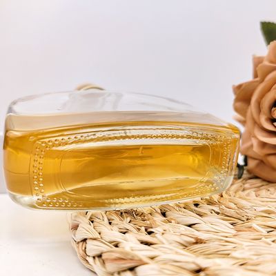 Glass Collar Square Flat Shoulder Cork Top Liquor Bottle for Special Design Packaging