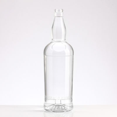 750ml Vodka Glass Bottle with Lid Finish and Customized Logo in Flint Glass