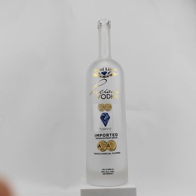 Customized Color Logo Round Glass Bottle 200ml 375ml 500ml 700ml 750ml 1000ml for Beverage