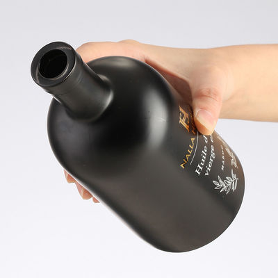 Acceptable Customer's Logo Glass Bottle with Matte Black Spray Printing 500ml 750ml