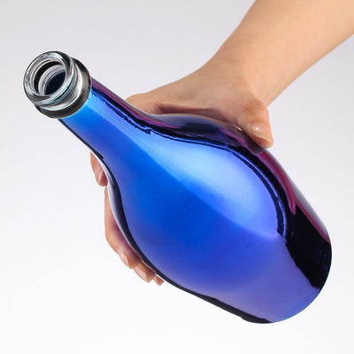 750ml Antique Blue Champagne Glass Bottle Wine Bottle with SCREW CAP Sealing Type