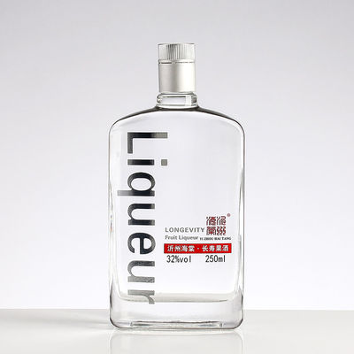 Collar Material Clear Glass 250ml Custom Wine Bottle for Fruit Liqueur Packaging