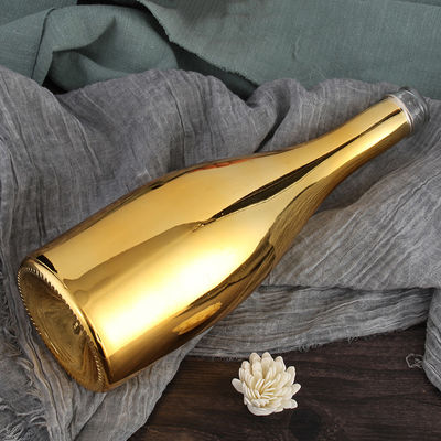 375ml 500ml 750ml Wine Bottle Electroplating Champagne Glass Bottle Sealed with Cork