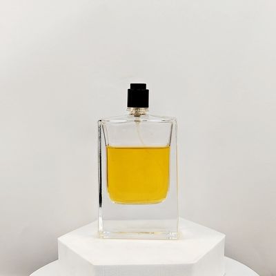 Flat Square Glass Perfume Bottle 50ml 30ml 100ml Empty Bottle with Box Elegant Design