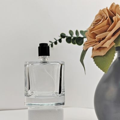Capacity 30ml Transparent Square Perfume Glass Bottles with Acceptable Customer's Logo