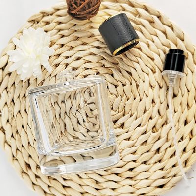 Capacity 30ml Transparent Square Perfume Glass Bottles with Acceptable Customer's Logo