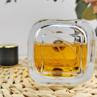 Capacity 30ml Transparent Square Perfume Glass Bottles with Acceptable Customer's Logo