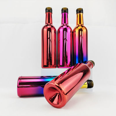 Custom Colored Champagne Bottles 500ml Empty Glass Wine Bottles With Custom Cork