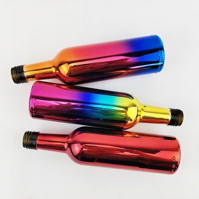 Custom Colored Champagne Bottles 500ml Empty Glass Wine Bottles With Custom Cork