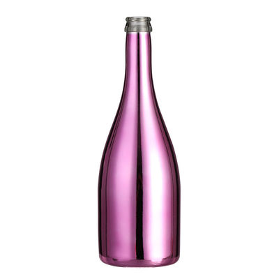 Custom Capacity Matte Pink Silver Gold Blue Silver Electroplated Champagne Bottle 750ml with Cap