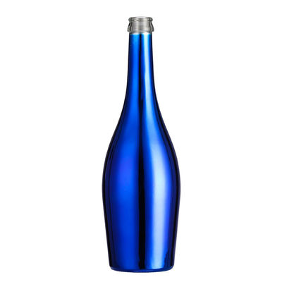 Custom Capacity Matte Pink Silver Gold Blue Silver Electroplated Champagne Bottle 750ml with Cap