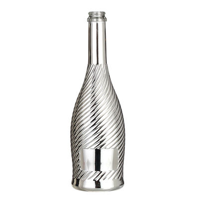 Custom Capacity Matte Pink Silver Gold Blue Silver Electroplated Champagne Bottle 750ml with Cap