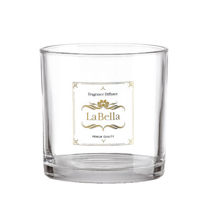 200ml 300ml Glass Candle Jars with Metal Lid Luxury Glossy Internal Painting Black White