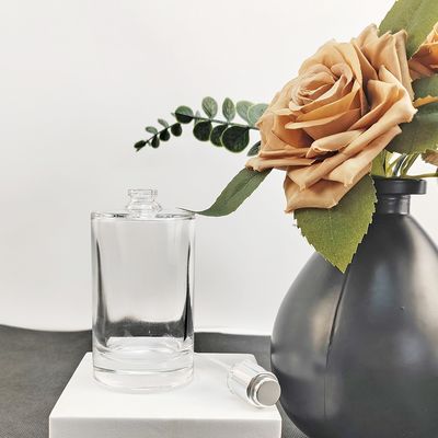 50ml 100ml Transparent Square Perfume Glass Bottle with Hot Stamping Surface Handling