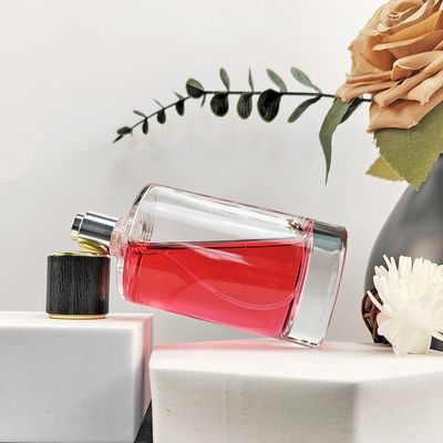 50ml 100ml Transparent Square Perfume Glass Bottle with Hot Stamping Surface Handling