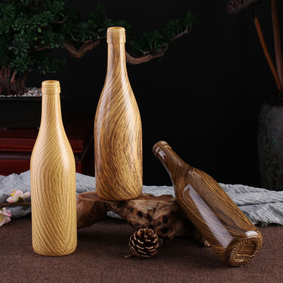 Clients' Specific Requirements Wood Pattern Style 75cl Glass Bottles for Wine and Beer