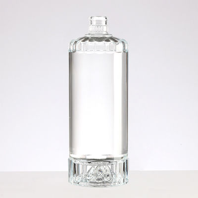 Hot Stamping Surface Handling Glass Skull Bottle with Stopper 700ml 750ml Transparent