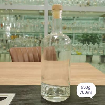 250ml/500ml/700ml/750ml/1L Glass Products for Wine Super Flint Empty Round Vodka Bottle